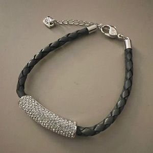 Swarovski Crystal Braided Bracelet - Gray